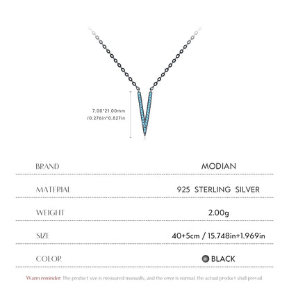 925 Sterling Silber Halskette – Geometrisches Design mit Zirkonanhänger