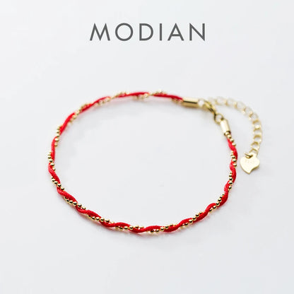 Rotes 925 Sterling Silber Armband mit feiner Veredelung