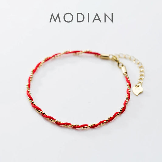Rotes 925 Sterling Silber Armband mit feiner Veredelung