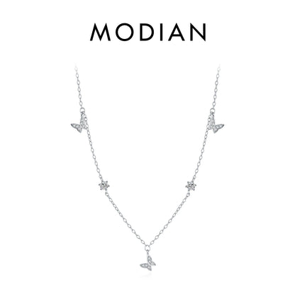 925 Sterling Silber Halskette mit zarten Sternanhängern