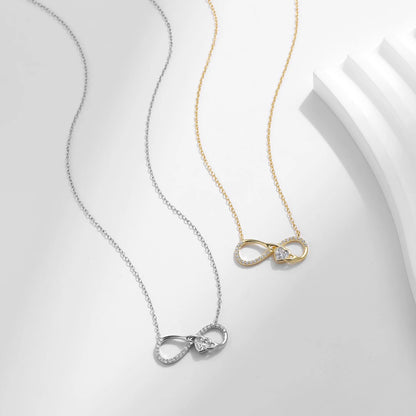 925 Sterling Silber Halskette mit Infinity-Symbol und Zirkonia