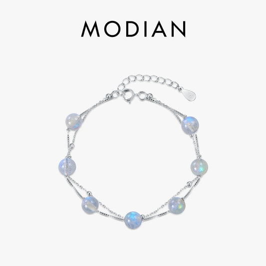 925 Sterling Silber Armband mit blauen Kristallen