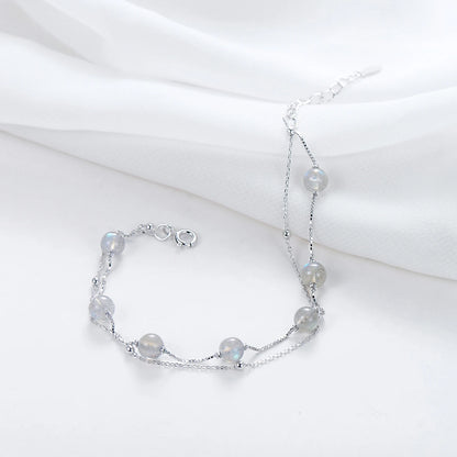 925 Sterling Silber Armband mit blauen Kristallen