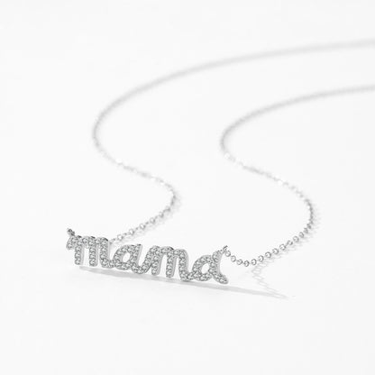 925 Sterling Silber Halskette mit „Mama“-Schriftzug