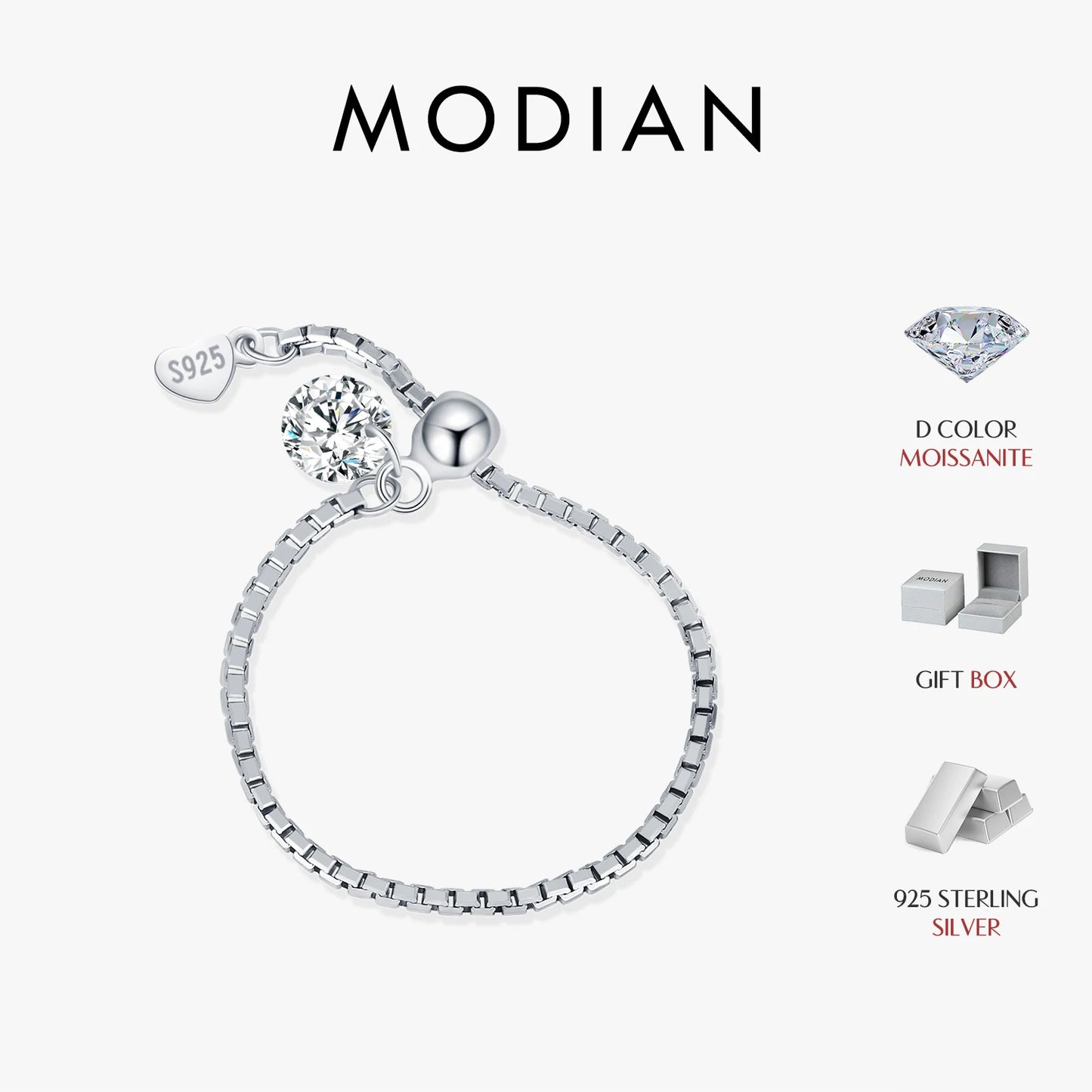 925 Sterling Silber Ring mit rundem Moissanit – Eleganz in ihrer reinsten Form