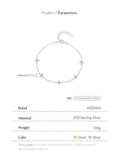 Filigranes Armband aus 925 Sterling Silber mit Zirkonia-Blüten