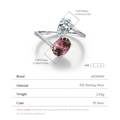 925 Sterling Silber Ring mit rosafarbenem und klarem Zirkonia