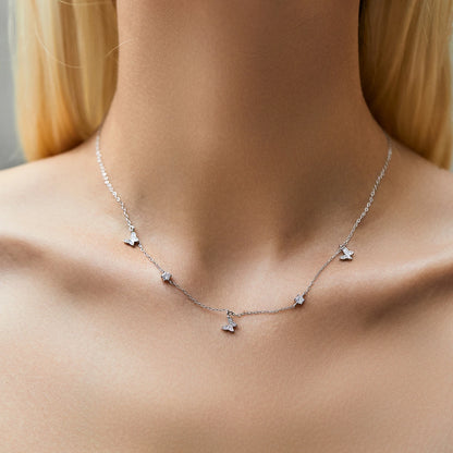 925 Sterling Silber Halskette mit zarten Sternanhängern