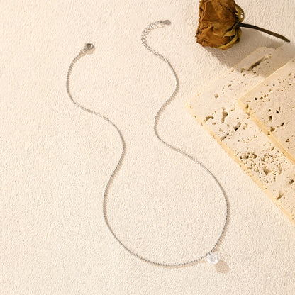 925 Sterling Silber Halskette mit schillerndem Moissanit-Anhänger – Zeitlose Eleganz