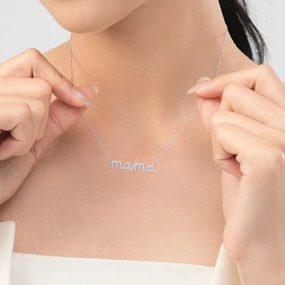 925 Sterling Silber Halskette mit „Mama“-Schriftzug