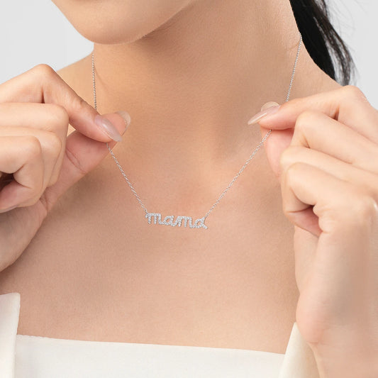 925 Sterling Silber Halskette mit „Mama“-Schriftzug