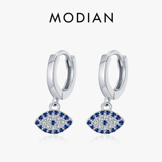 925 Sterling Silber Ohrringe mit blauem Zirkon – geometrisches Design mit edlem Glanz