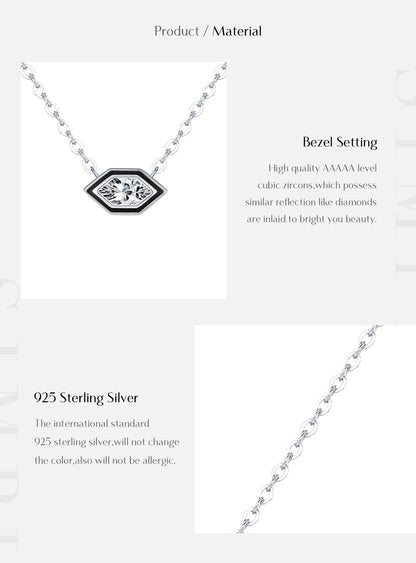 Geometrische Halskette aus 925 Sterling Silber mit Zirkonia