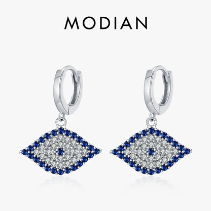 925 Sterling Silber Ohrringe mit blauem Zirkon – Geometrische Eleganz mit Symbolcharakter