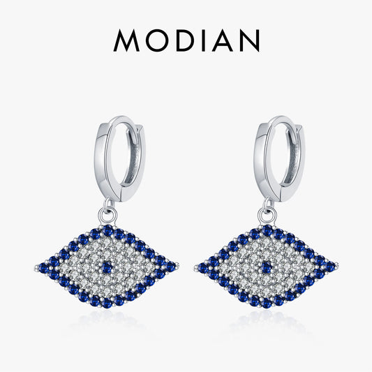 925 Sterling Silber Ohrringe mit blauem Zirkon – Geometrische Eleganz mit Symbolcharakter