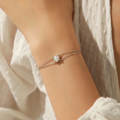925 Sterling Silber Armband mit Moissanit-Solitär