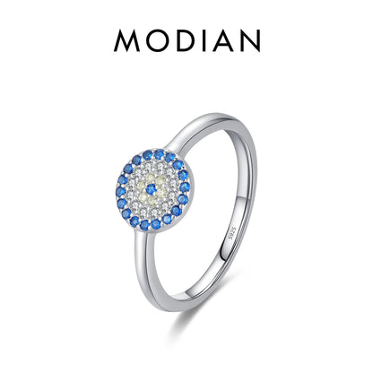 925 Sterling Silber Ringe mit blauen und klaren Zirkonia