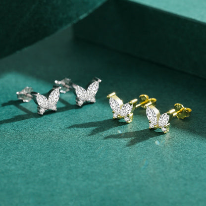 925 Sterling Silber Schmetterlings-Ohrringe mit funkelnden Zirkonia – Eleganz & Leichtigkeit