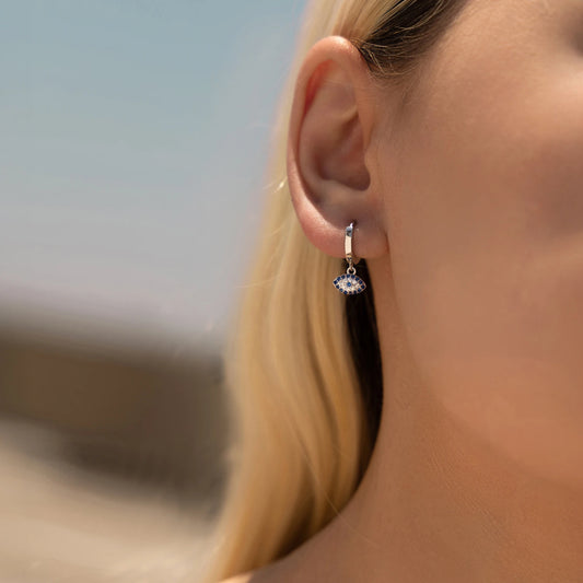925 Sterling Silber Ohrringe mit blauem Zirkon – geometrisches Design mit edlem Glanz