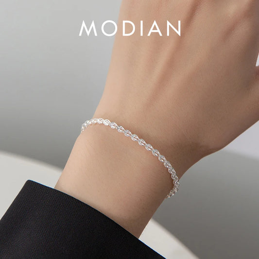 925 Sterling Silber Armband im geflochtenen Kettendesign
