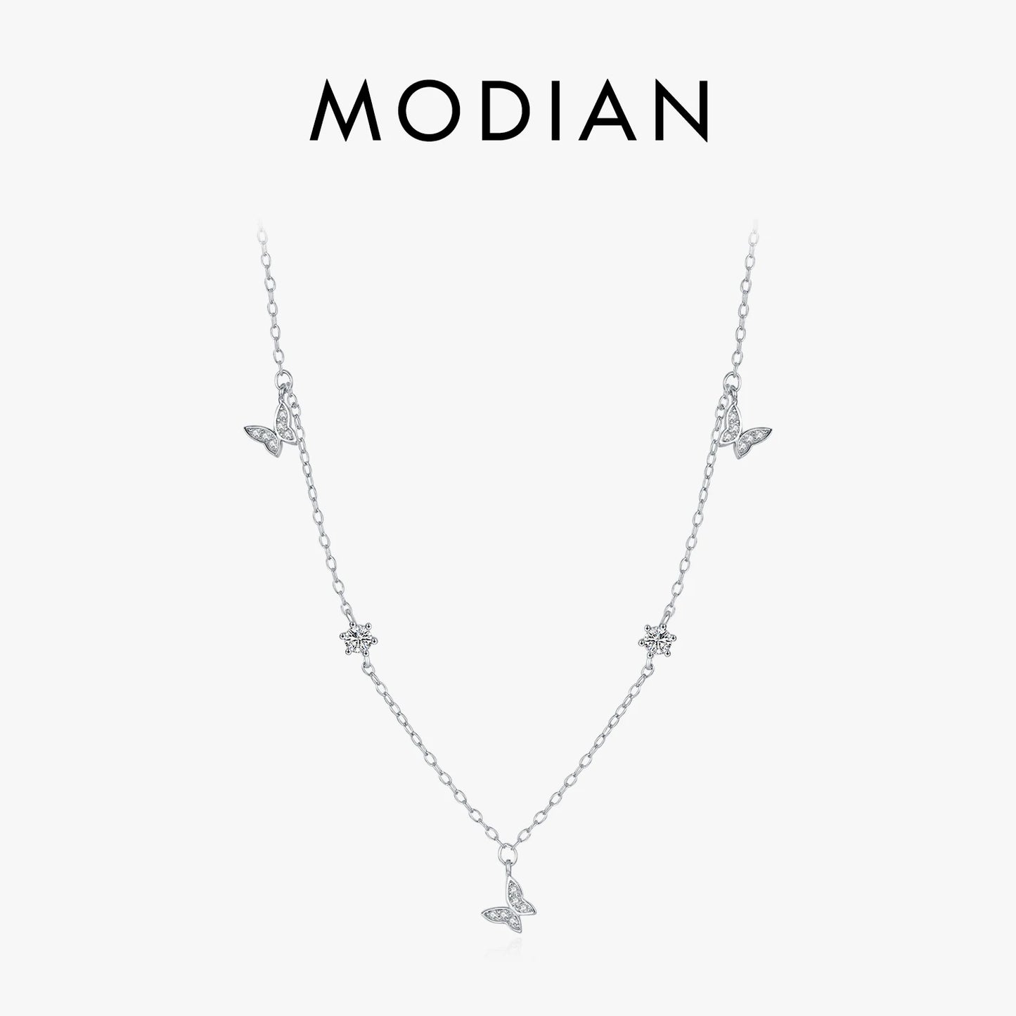 925 Sterling Silber Halskette mit zarten Sternanhängern