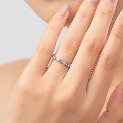 925 Sterling Silber Ringe mit blauen und klaren Zirkonia