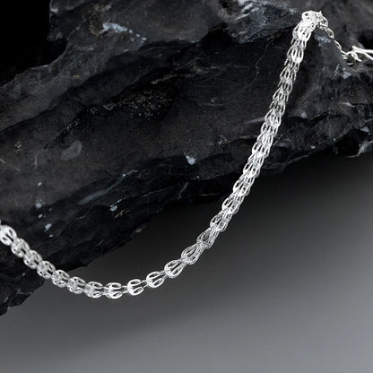925 Sterling Silber Armband im geflochtenen Kettendesign