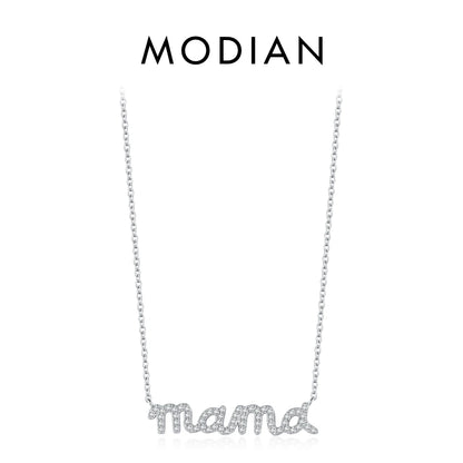 925 Sterling Silber Halskette mit „Mama“-Schriftzug