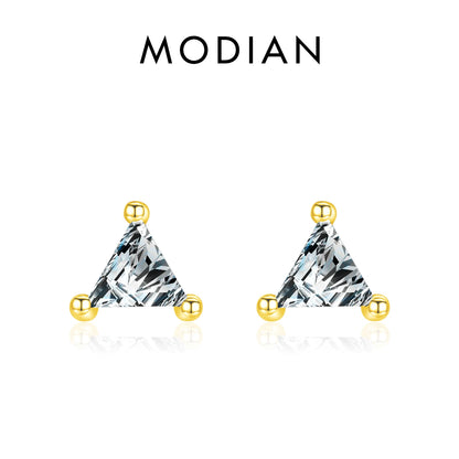 925 Sterling Silber Dreiecks-Ohrringe mit Zirkonia – Modern & Elegant