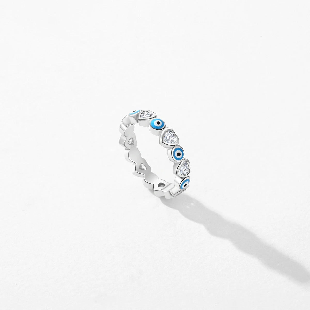925 Sterling Silber Ringe mit blauen und klaren Zirkonia