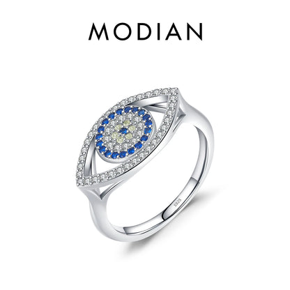 925 Sterling Silber Ringe mit blauen und klaren Zirkonia